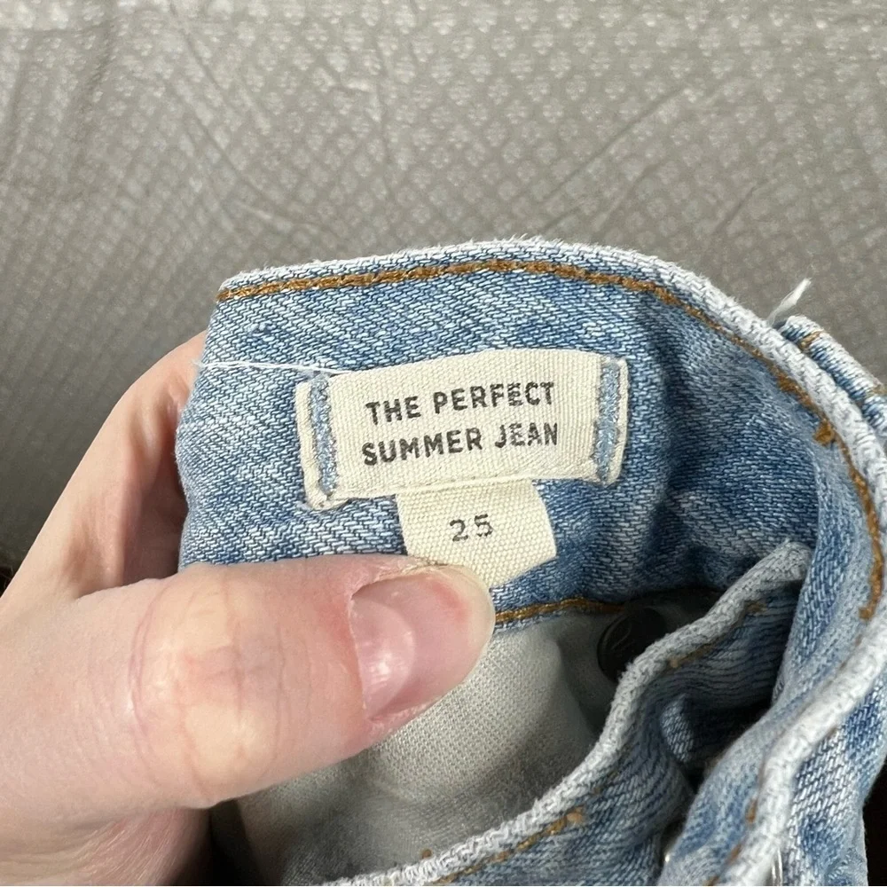 Madewell Women Jeans Sz 25 Light Wash The Perfect Summer Jean Straight Leg Denim